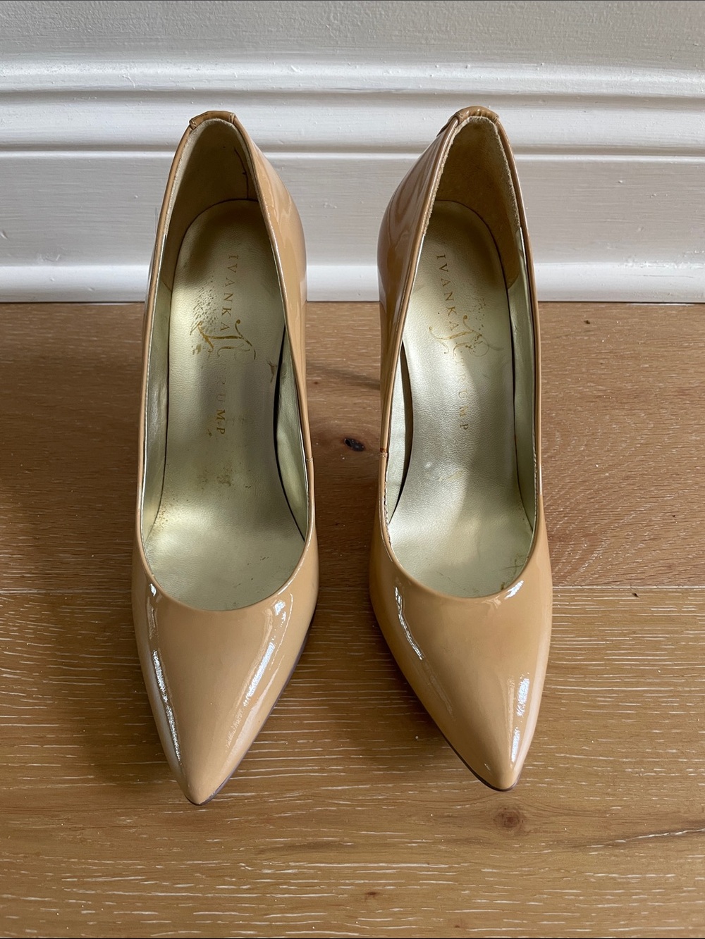 Ivanka Trump Nude Patent Pointed-Toe Pumps - Classic Heels